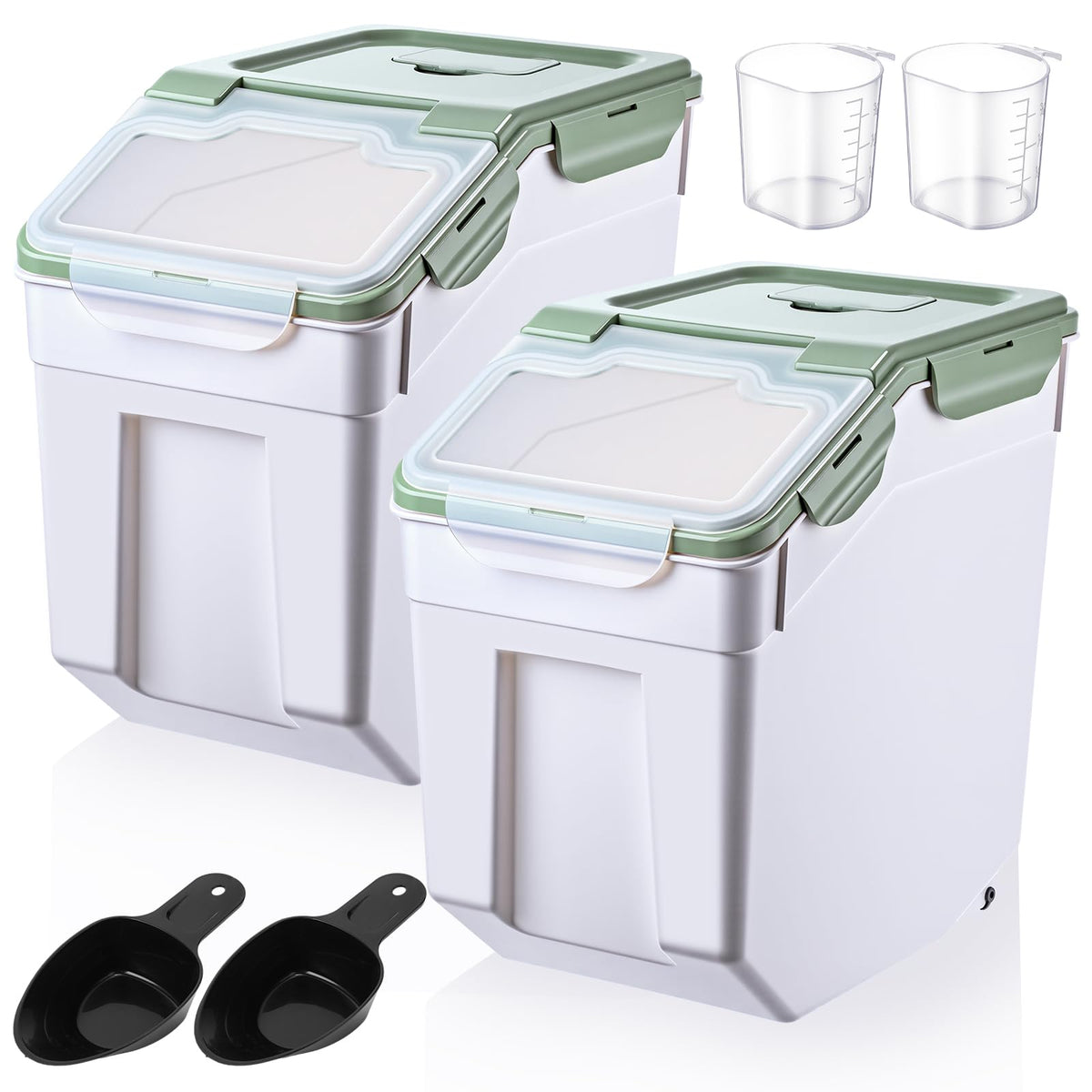Sunnyray 4 Pcs 55 Lbs Rice Flour Storage Bins with Wheels, Purple