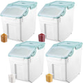 Sunnyray 4 Pcs 55 Lbs Rice Flour Storage Bins with Wheels, Purple