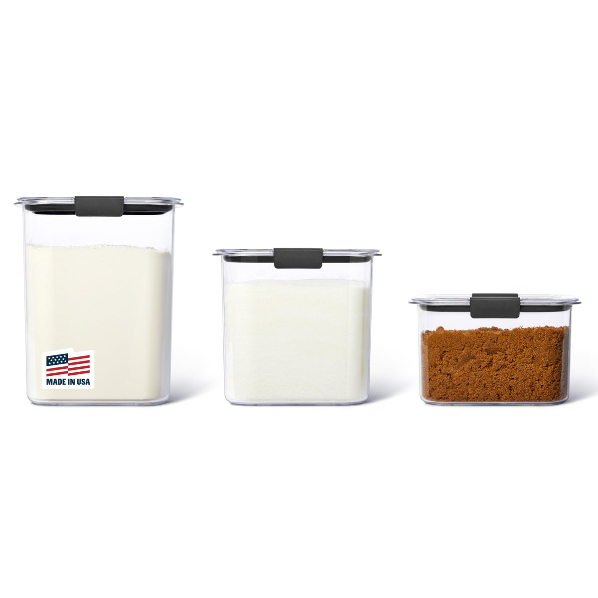 Rubbermaid Brilliance 14-Piece Food Storage Container Set with Scoops Airtight BPA-Free for Kitchen and Pantry Organization