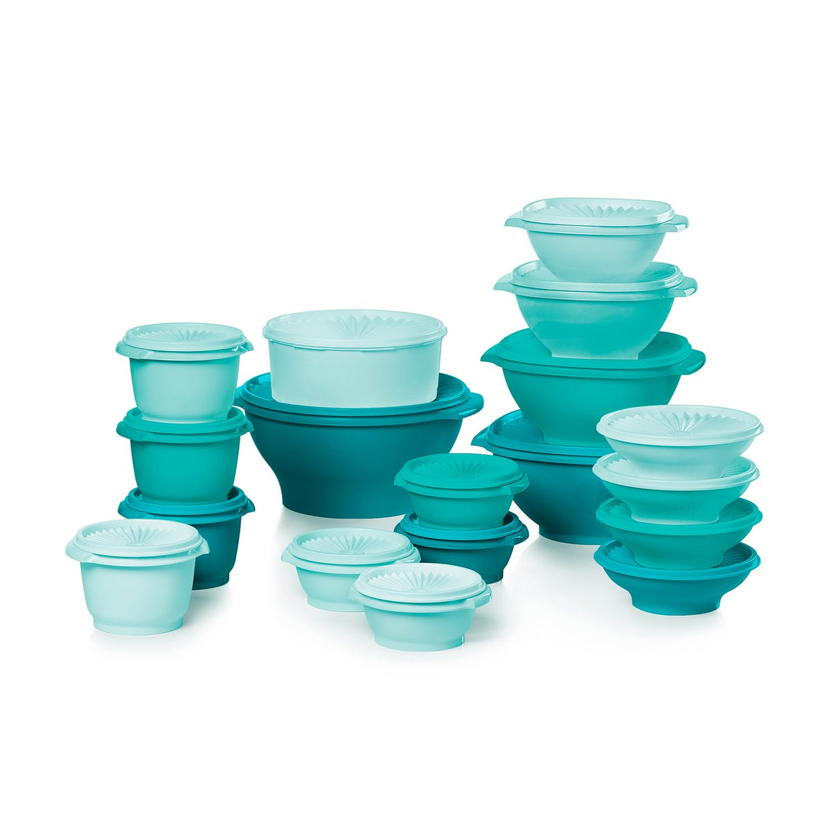 Tupperware Heritage 36-Piece Vintage Pastel Set (18 Containers + 18 Lids)