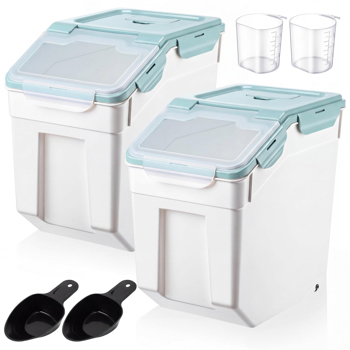 Sunnyray 4 Pcs 55 Lbs Rice Flour Storage Bins with Wheels, Purple