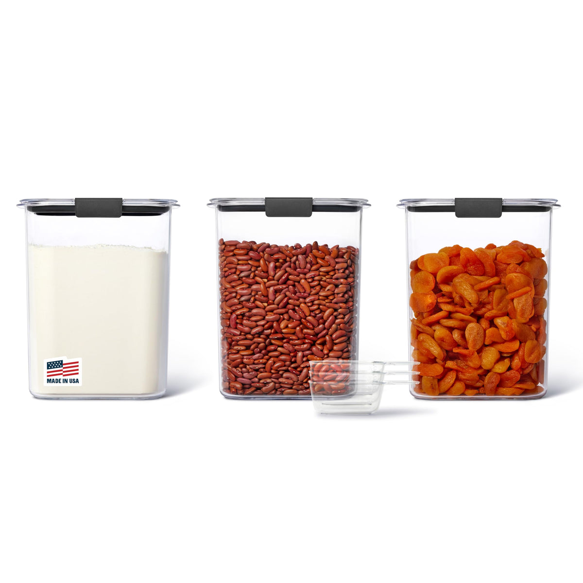 Rubbermaid Brilliance 14-Piece Food Storage Container Set with Scoops Airtight BPA-Free for Kitchen and Pantry Organization