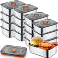 Layhit 16 Set 60oz Stainless Steel Freezer Containers, Large Container Bulk