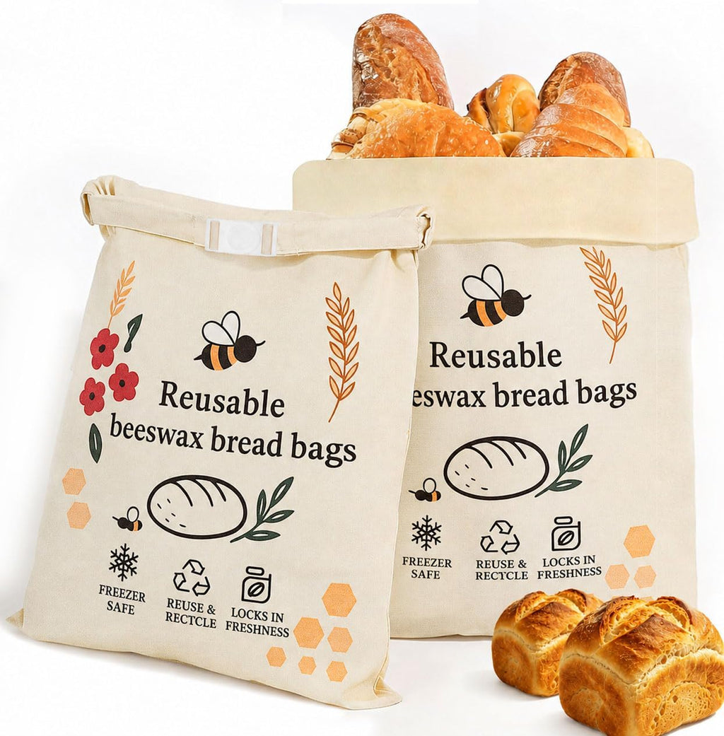 Beeswax Bread Bag for Sourdough Homemade Bread bags XL Reusable Storage Bag