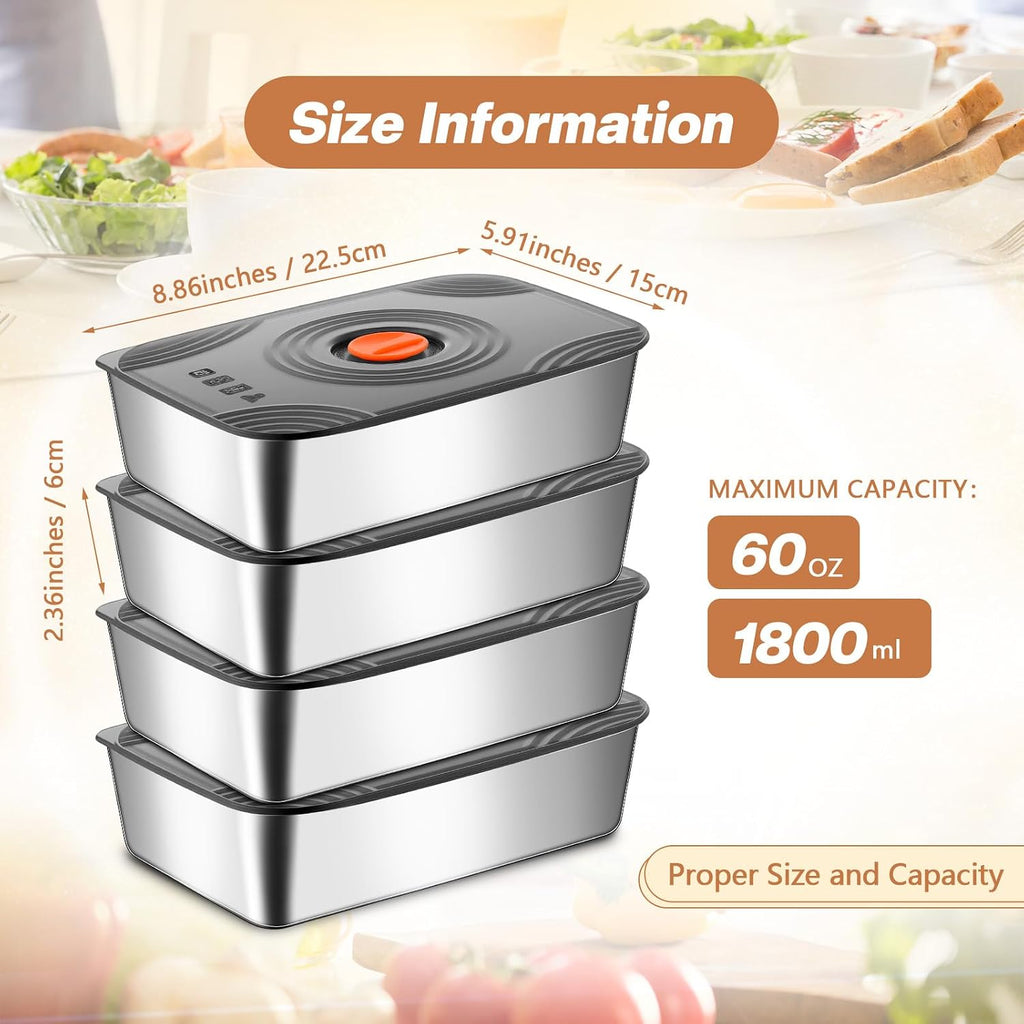 Layhit 16 Set 60oz Stainless Steel Freezer Containers, Large Container Bulk