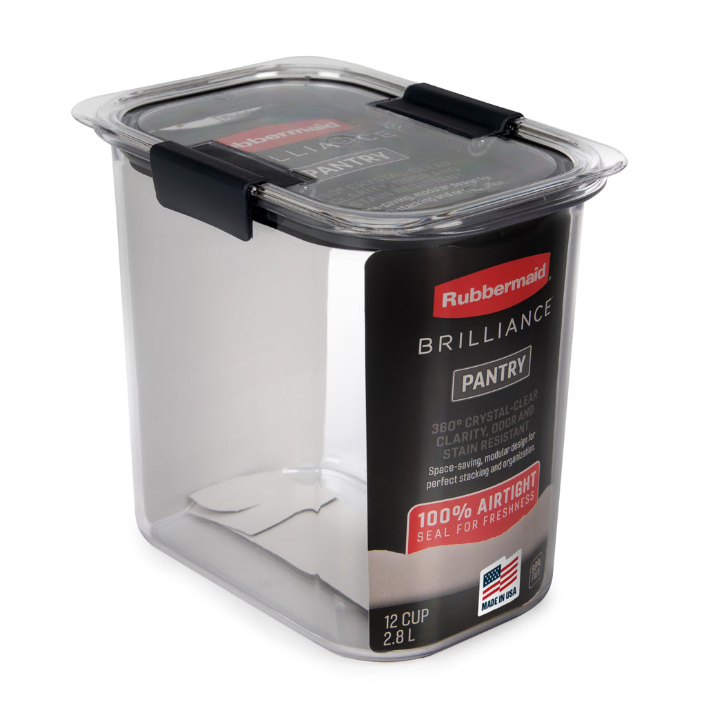 Rubbermaid Brilliance 14-Piece Food Storage Container Set with Scoops Airtight BPA-Free for Kitchen and Pantry Organization