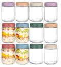 Artcochan Overnight Oats Containers with Lids 16 oz Glass Jars 6 Pack Glass Mason Jars with Airtight Lids, Perfect for Oats, Yogurt, Chia Pudding, Snack