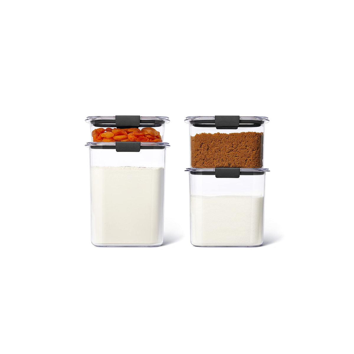 Rubbermaid Brilliance 14-Piece Food Storage Container Set with Scoops Airtight BPA-Free for Kitchen and Pantry Organization