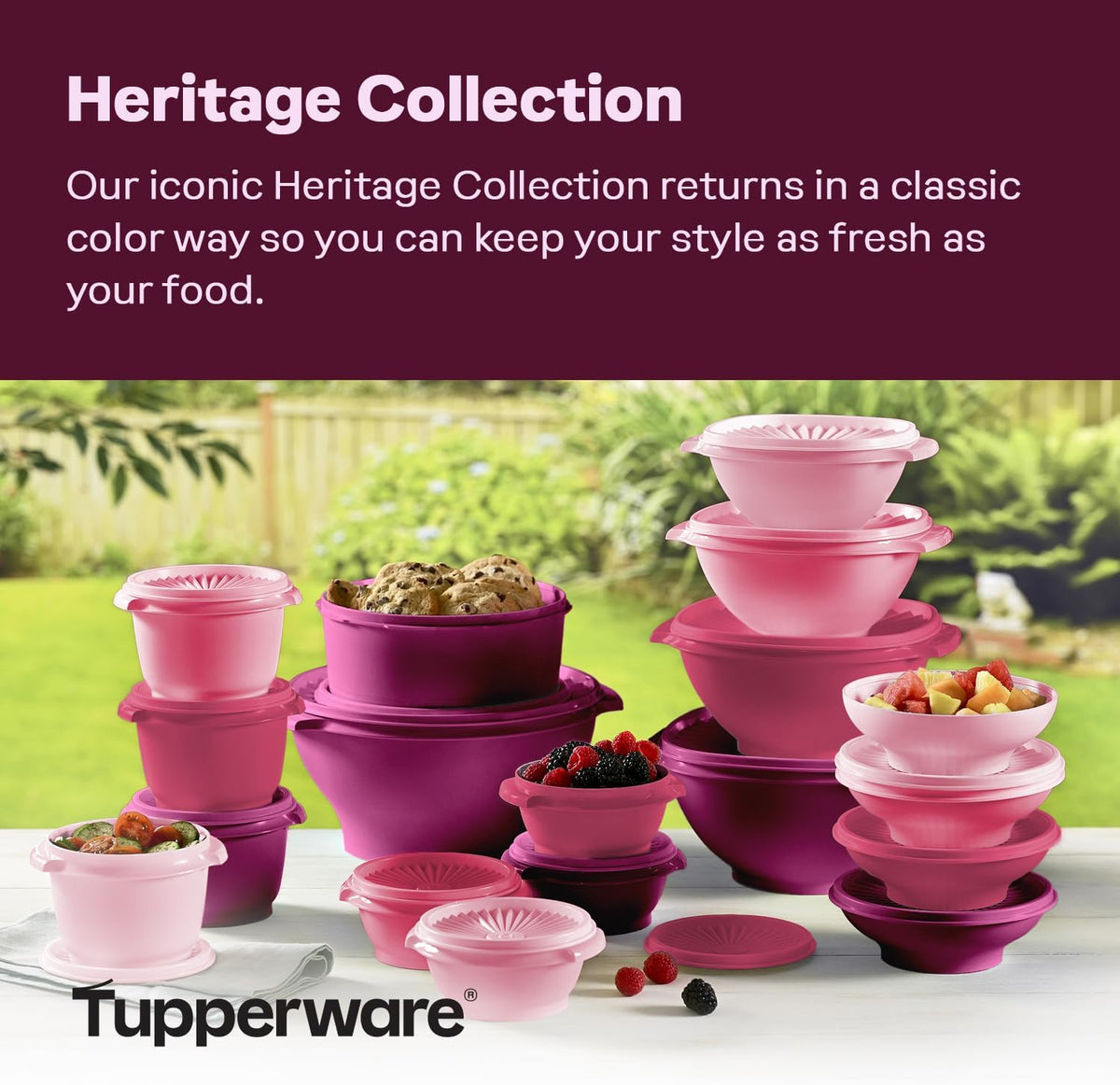 Tupperware Heritage 36-Piece Vintage Pink Set (18 Containers, 18 Lids)