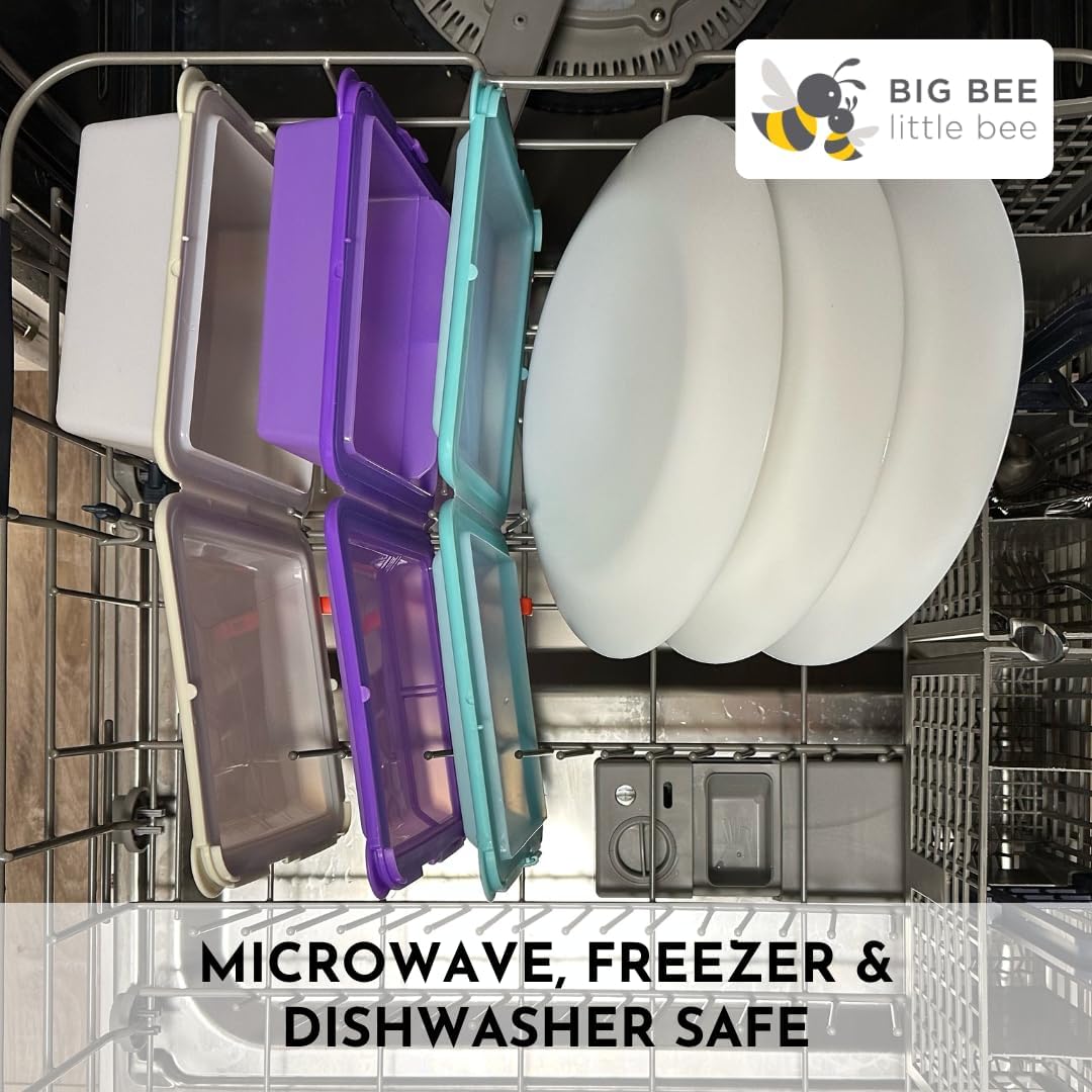 Big Bee, Little Bee SoftShell Reusable Silicone Food Storage Container - Clamshell Snap-Close Design, No Lost Lids, Easy to Clean, Compact for Travel, Meal Prep, Microwave Freezer and Dishwasher Safe