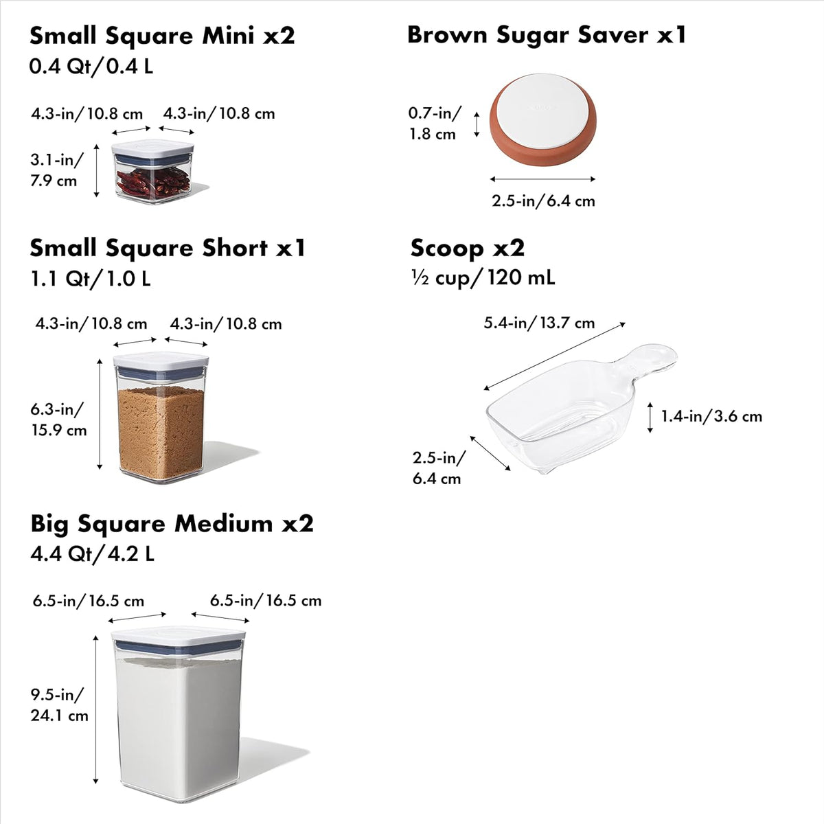 OXO Good Grips 8-Piece Baking Essentials POP Storage Container Set