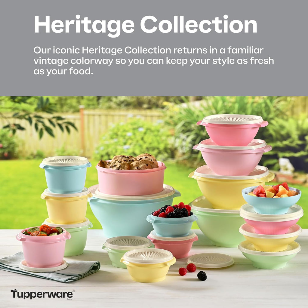 Tupperware Heritage 36-Piece Vintage Pastel Set (18 Containers + 18 Lids)
