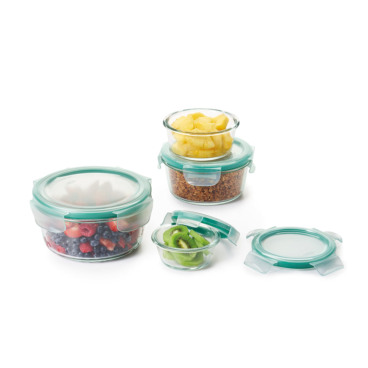 OXO Good Grips 30-Piece Plastic and Glass Food Storage Container Set - Teal