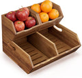 TIDITA Set 3 Wood Potato and Onion Storage Bin, Stackable Product Basket