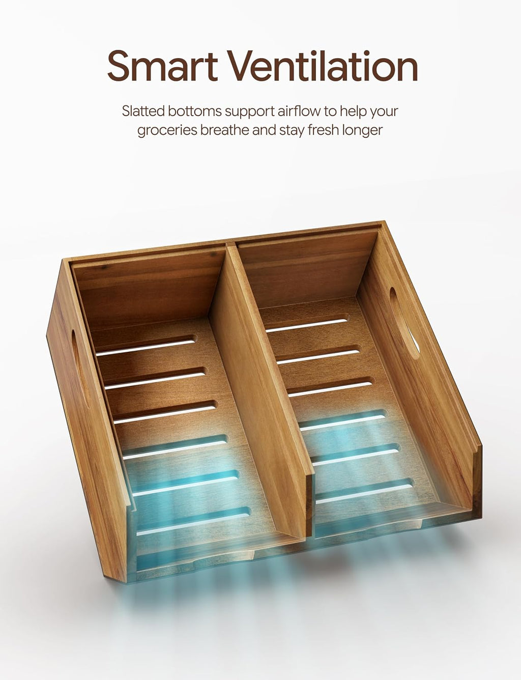 TIDITA Set 3 Wood Potato and Onion Storage Bin, Stackable Product Basket