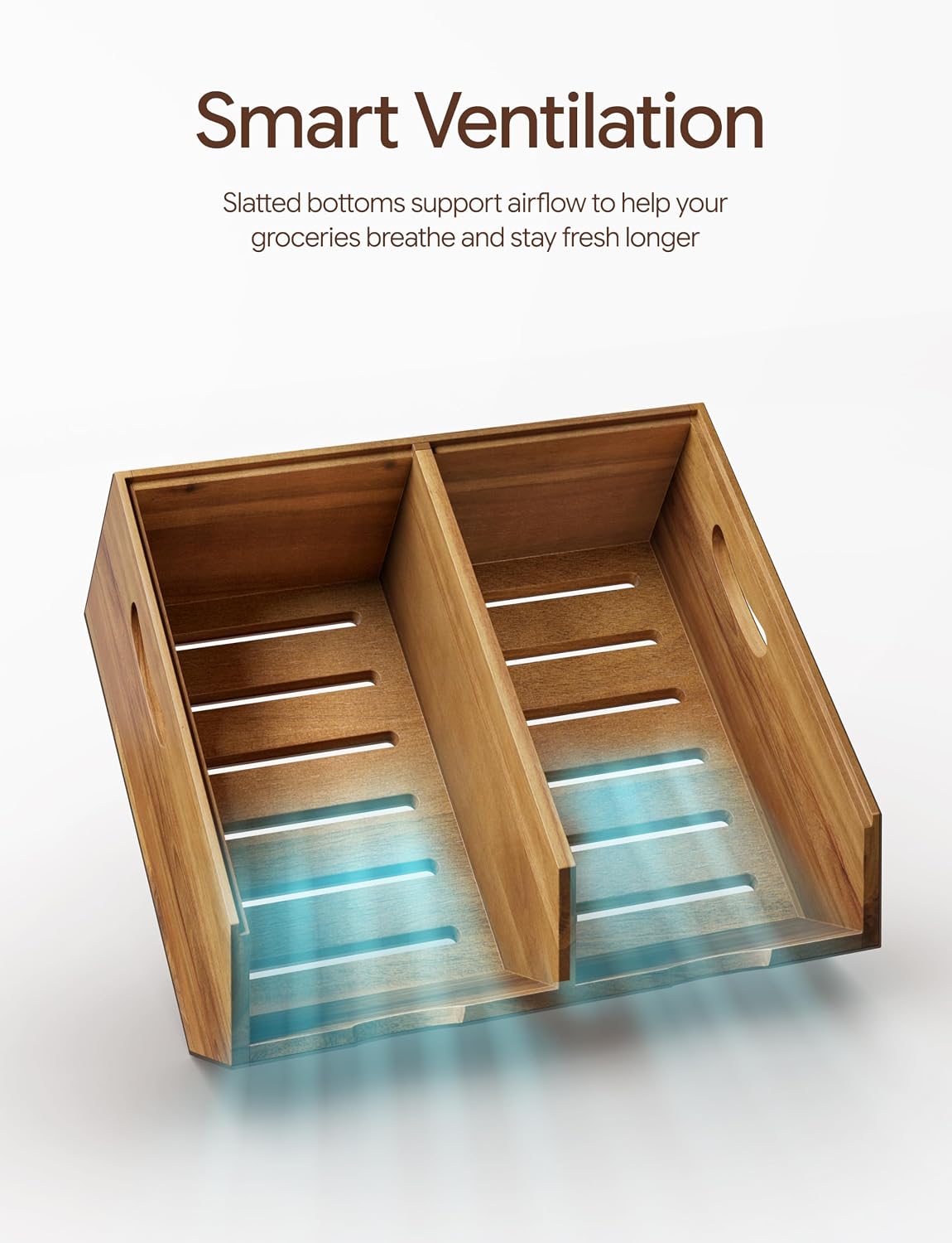 TIDITA Set 3 Wood Potato and Onion Storage Bin, Stackable Product Basket