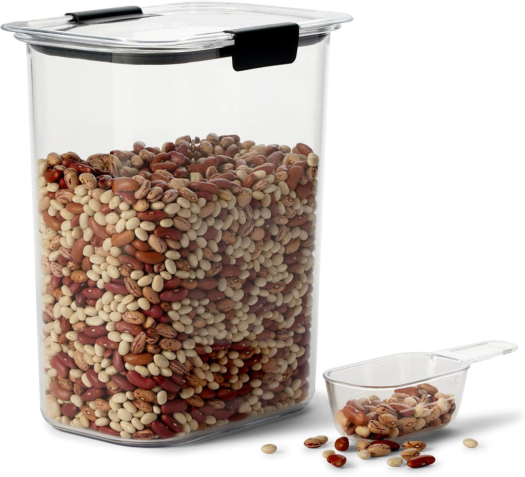 Rubbermaid Brilliance 14-Piece Food Storage Container Set with Scoops Airtight BPA-Free for Kitchen and Pantry Organization