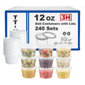 32 oz Food Storage Containers with Lids (240 Set/480 Piece) Deli Soup Containers, Freezer Microwave Safe, BPA-Free Plastic, Stackable Snack Leakproof Leftover Organizers & To-Go